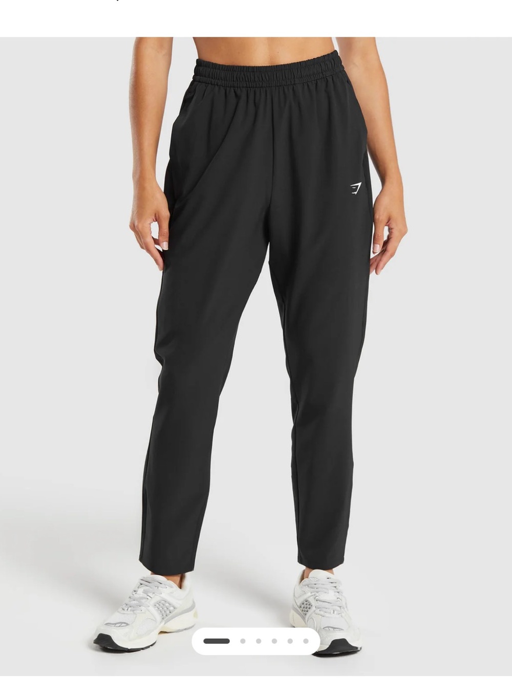 Gymshark Pants - black fleece track style w/ankle zip